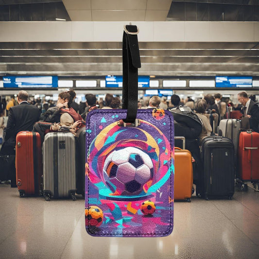 Vibrant Soccer Ball Luggage Tag