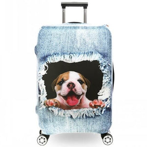 Bulldog Ripping Denim | Premium Design | Luggage Suitcase Protective Cover - Small - Luggage Cover Encompass RL