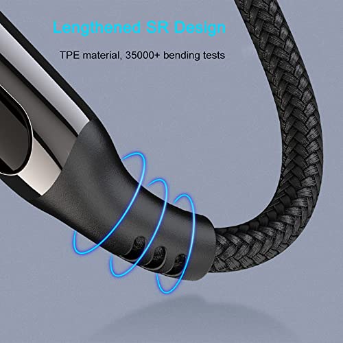 URVNS USB C Cable, E-Mark 5A PD 100W 6.5ft LCD Power Display Type-C Fast Charging 480Mbps Nylon Braided Laptop Data Cord for MacBook Pro Air iPad iPhone 15 Pro/Pro Max/Plus Samsung Galaxy