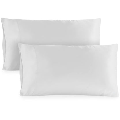 Hotel Sheets Direct Pillow Cases Standard Size (Queen) - Set of 2, 20x30 Inch Cooling Pillow Cases Queen - Silky Pillowcase for Hair and Skin - White