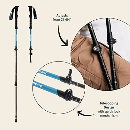 Retrospec Solstice Hiking Poles for Men & Women - Adjustable and Collapsible Lightweight Walking & Trekking Sticks - Aluminum w/Cork or Foam Grip