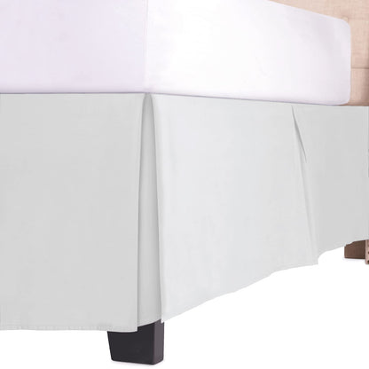 Luxury Bed Skirt with 15 Inch Drop - Adjustable Pleated Microfiber Bed skirts with Dust Ruffle Wrap -Full- White