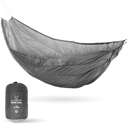 Wise Owl Outfitters Hammock Underquilt for Camping Hammock - Insulated Synthetic Underquilt for Single and Double Hammocks Grey