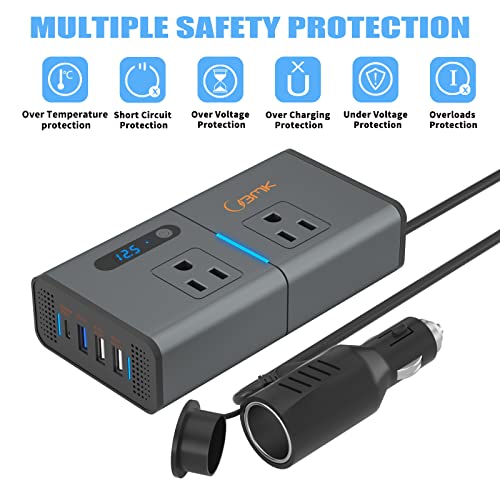 BMK 200W Car Power Inverter Cigarette Lighter Plug Adapter