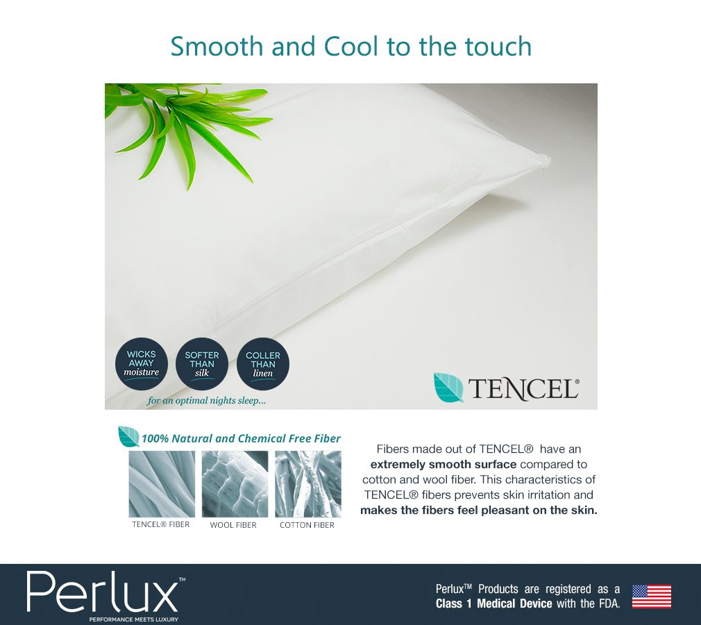 Perlux Tencel 100% Waterproof Pillow Encasement - Vinyl and PVC - Includes Set of Two (King)