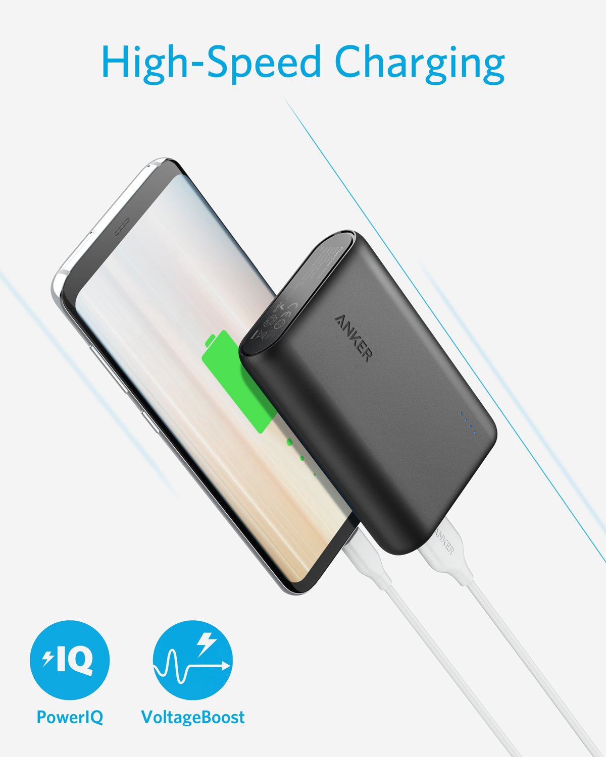  Anker PowerCore 10000 Portable Charger, 10,000mAh Power Bank,  Ultra-Compact Battery Pack, Phone Charger for iPhone 15/15 Plus/15 Pro/15  Pro Max, Samsung and More : Cell Phones & Accessories