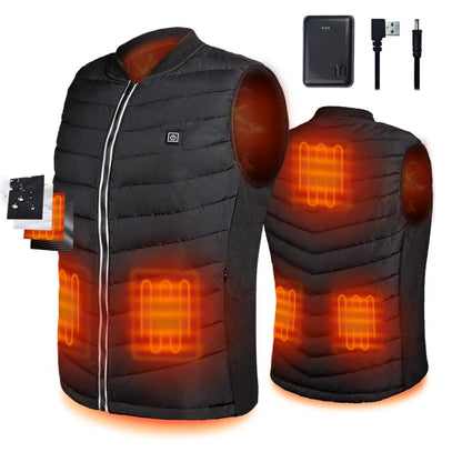 Srivb Heated Vest, USB Charging Heating Vest for Men Women Washable Body Warmer with Battery Pack Included for Outdoor Hunting Hiking Camping Motorcycle Skiing (Small)