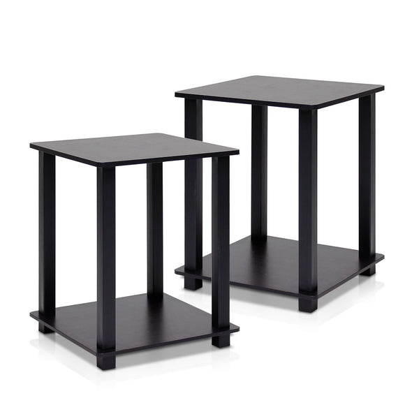 Furinno Simplistic End Table, Espresso/Black