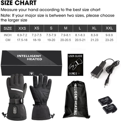 Heated Gloves for Men Women, Outstanding Touchscreen Functional Hand Warmers with 3-Levels Heat Control, Upgraded 7.4v 2200mAh Rechargeable Batteries for Winter Skiing, Camping (Black, Medium)