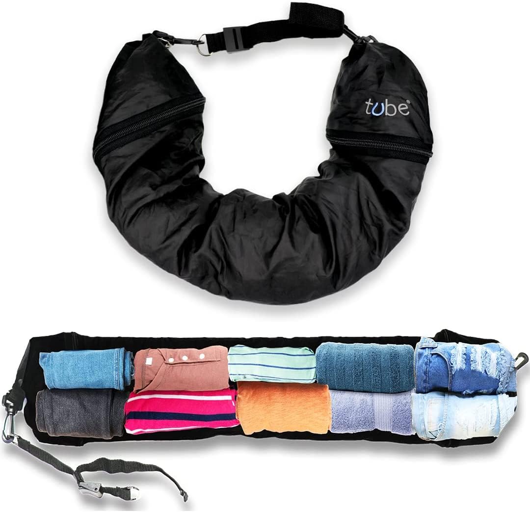 TUBE Pillow You Stuff with Clothes – Transforms Into Extra Luggage Without Excess Fees - Fits Up to 3 Days of Travel Essentials - Keep Your Belongings Nearby in Case of Lost Luggage