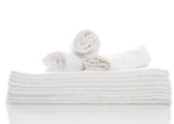 Wealuxe Cotton Washcloths - Soft Absorbent Bathroom Face Towels - 12x12 Inch - White - 24 Pack