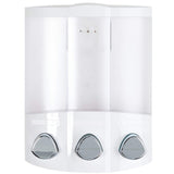Better Living Products 76354 Euro Series TRIO 3-Chamber Soap and Shower Dispenser, White