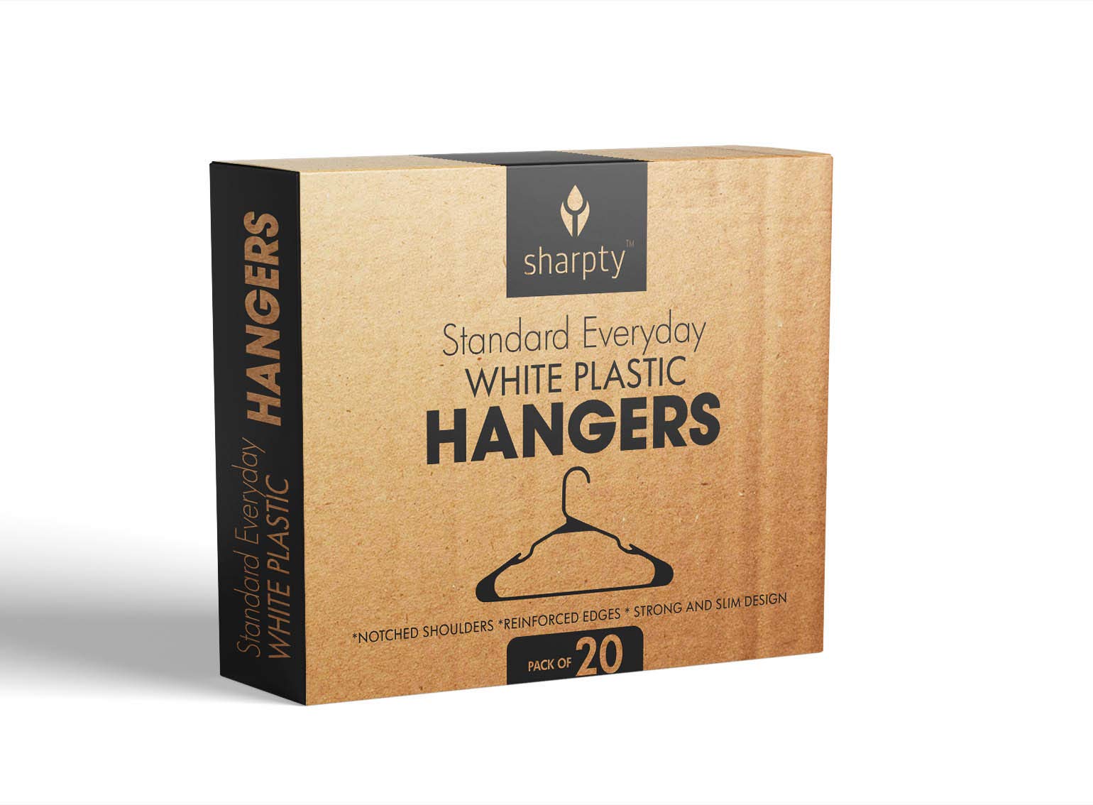 White Plastic Clothes Hangers Sharpty