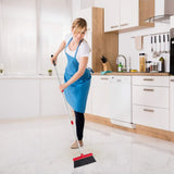 Broom and Dustpan Set - Strongest NO MORE TEARS 80% Heavier Duty - Upright Standing Dust Pan with Extendable Broomstick for Easy Sweeping - Easy Assembly Great Use for Home Kitchen Room Office Lobby Floor Pet Hair Sweeping Etc
