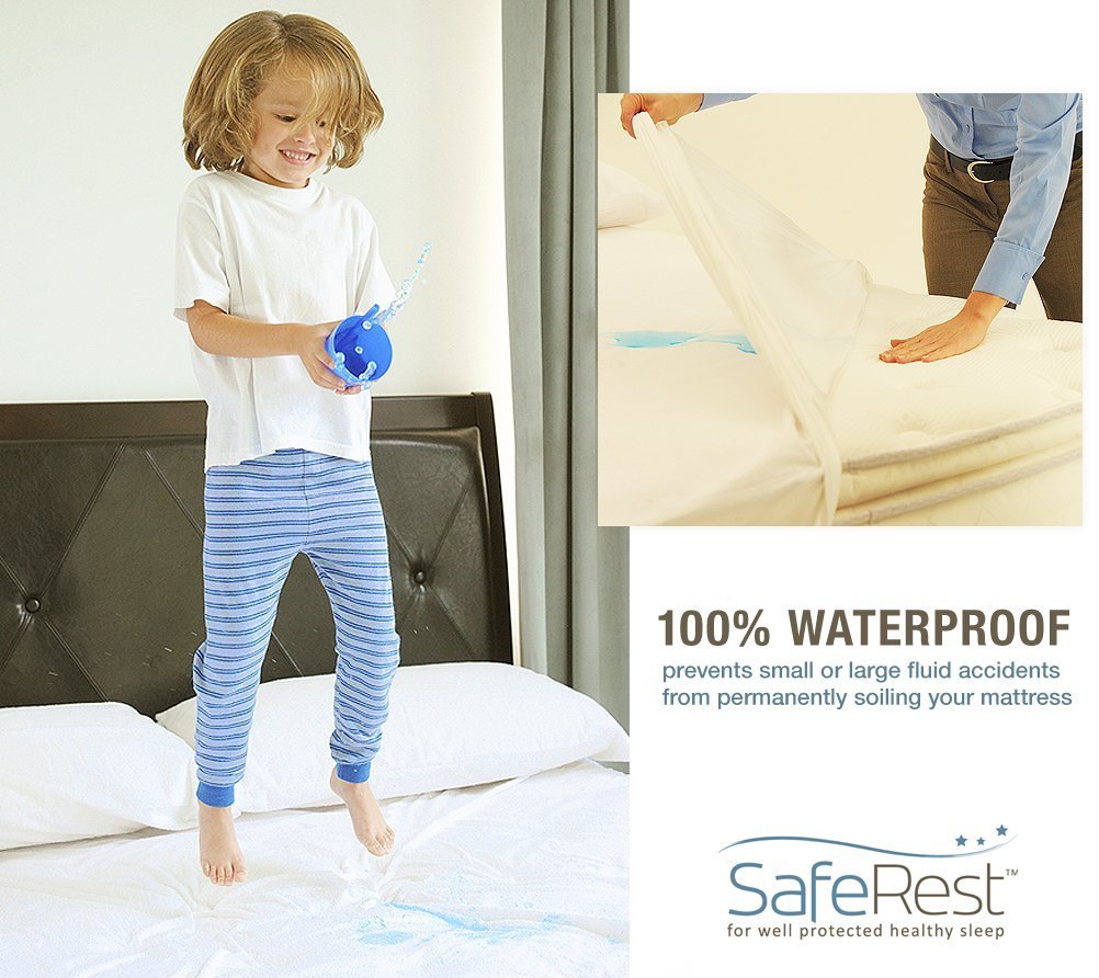  SafeRest 100% Waterproof Full Size Mattress Protector - Fitted  with Stretchable Pockets - Machine Washable Cotton Mattress Cover for Bed -  Perfect Bedding Airbnb Essentials for Hosts : Home & Kitchen