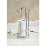 iDesign Classico Metal Toilet Tissue Roll Reserve Organizer for Bathroom, Compact Organizer, Holds 3 Rolls of Toilet Paper, Chrome