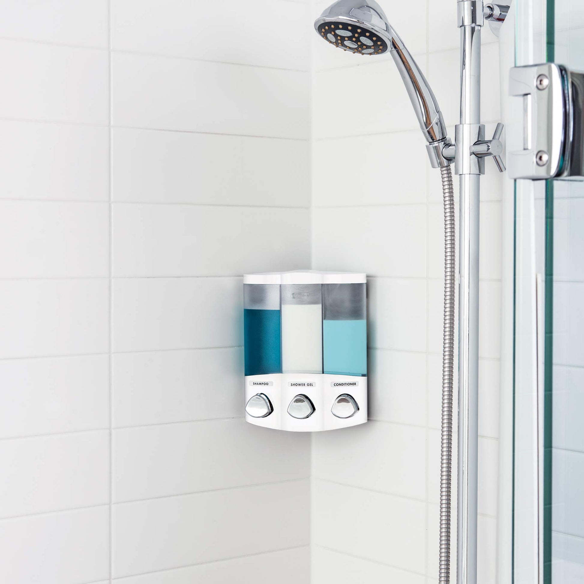 TRIO 3-Chamber Soap and Shower Dispenser Better Living