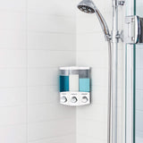 Better Living Products 76354 Euro Series TRIO 3-Chamber Soap and Shower Dispenser, White