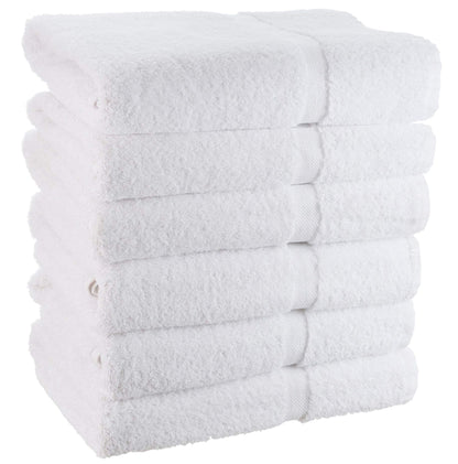 Wealuxe Cotton Bath Towels - 6 Pack of White Towels