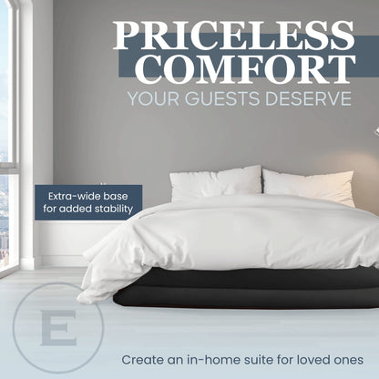 Englander Queen Air Mattress with Built in Pump Raised - Double High, 600 LB Weight Capacity - Luxury Size Camping Mattress - Blow Up Floor Bed for Home - Microfiber, Waterproof Airbed with Patch Kit