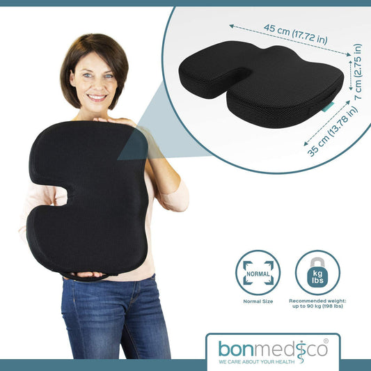bonmedico Firm Orthopedic Donut Pillow and Home Office Soft Seat Cushion (Large Orthopedic Cushion)