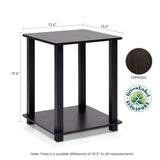 Furinno Simplistic End Table, Espresso/Black