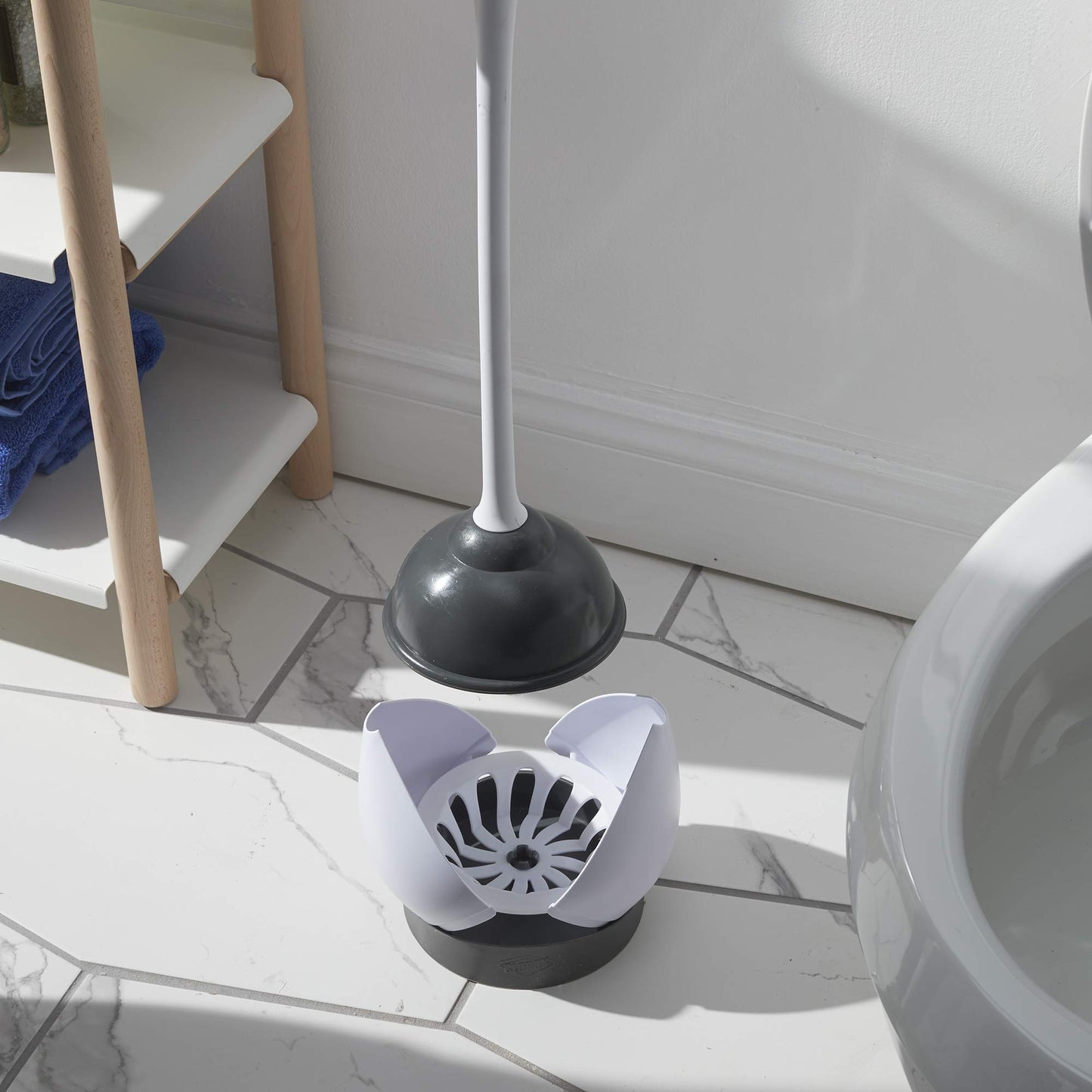 Clorox Toilet Plunger with Hideaway Storage Caddy
