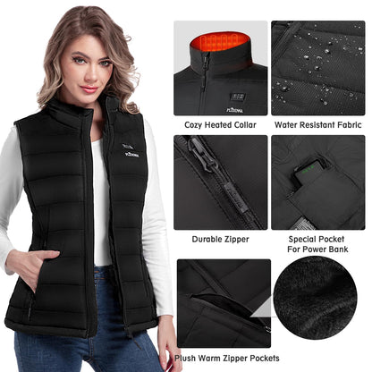 PLIDINNA Women's Heated Vest With Battery Pack 7.4V, Lightweight Warm Electric Heating Vest for Hunting,Outdoor Sports