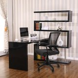 Furmax Office Mid Back Swivel Lumbar Support Desk, Computer Ergonomic Mesh Chair with Armrest (Black)