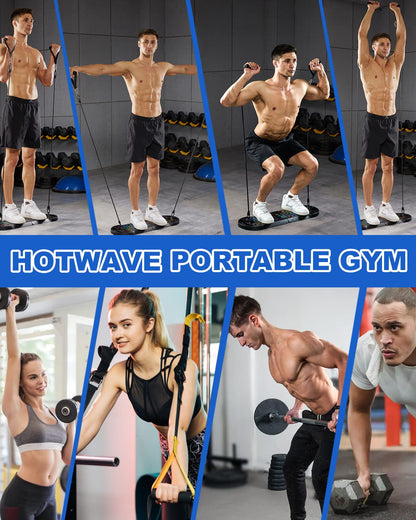 Hotwave 20 in 1 Push Up Board with Resistance Bands, Push Up Bar Fitness,Pushups Handle For Floor.Portable Home Gym Workout Equipment for Men and Women,Patent Pending