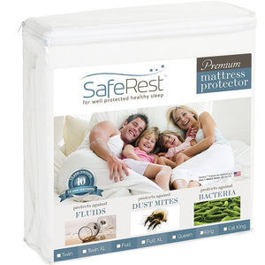 SafeRest Queen Size Premium Hypoallergenic Waterproof Mattress Protector - Vinyl Free