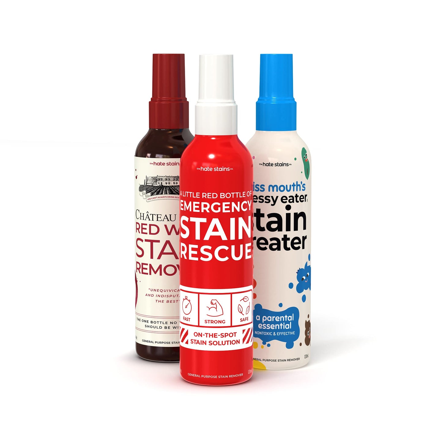 Miss Mouth's Messy Eater Stain Treater - Emergency Stain Rescue - Stain Remover Spray For Clothes - Chateau Spill Stain Remover Spray Starter Pack - Emergency Stain Remover for Clothes,Furniture, Ketchup, Wine, Travel Essentials