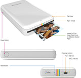 Polaroid ZIP Wireless Mobile Photo Mini Printer (White) Compatible w/ iOS & Android, NFC & Bluetooth Devices