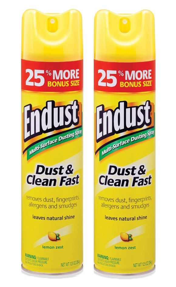 Endust Multi-Surface Dusting and Cleaning Spray, Lemon Zest, 2 Count