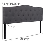 Flash Furniture Cambridge Tufted Upholstered Queen Size Headboard in Dark Gray Fabric, HG-HB1708-Q-DG-GG