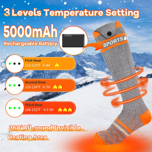 Heated Socks for Men Women Electric Heated Socks for Men Rechargeable 5000mAh*2 Battery Heated Ski Socks APP Control Thermal Socks Washable Heated Socks for Winter Camping Skiing Hunting Hiking Outdoors