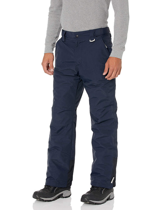 Amazon Essentials Men's Water-Resistant Insulated Snow Pant, Navy, Large