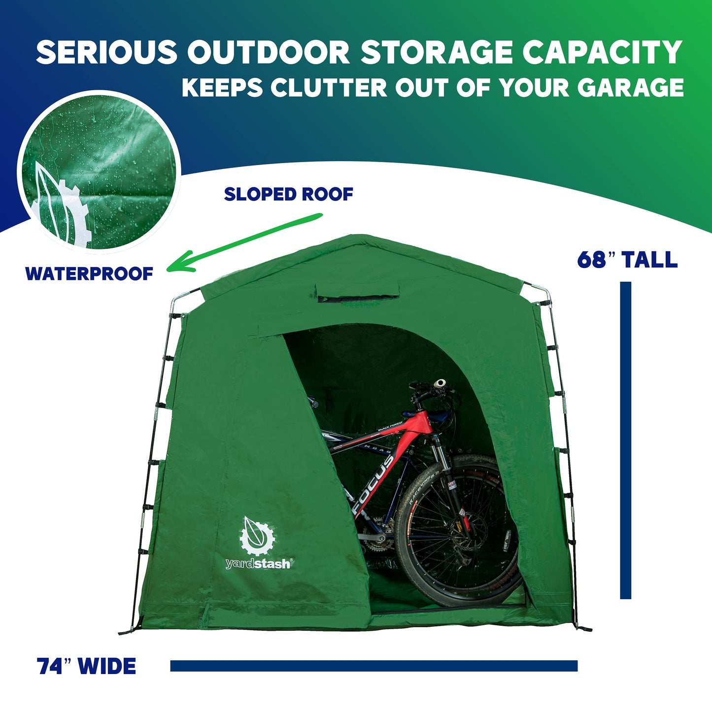 YardStash Bike Storage Tent, Outdoor, Portable Shed Cover for Lawn Mower, Garden Tools for Waterproof, Heavy-Duty Tarp to Protect from Rain, Wind and Snow, Spring Cleaning Essential