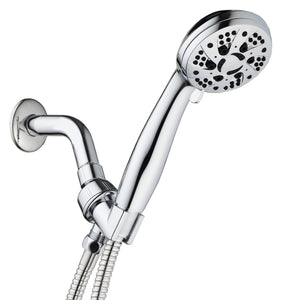 AquaDance High Pressure 6-Setting 3.5" Chrome Face Handheld Shower with Hose for the Ultimate Shower Experience! Officially Independently Tested to Meet Strict US Quality & Performance Standards!