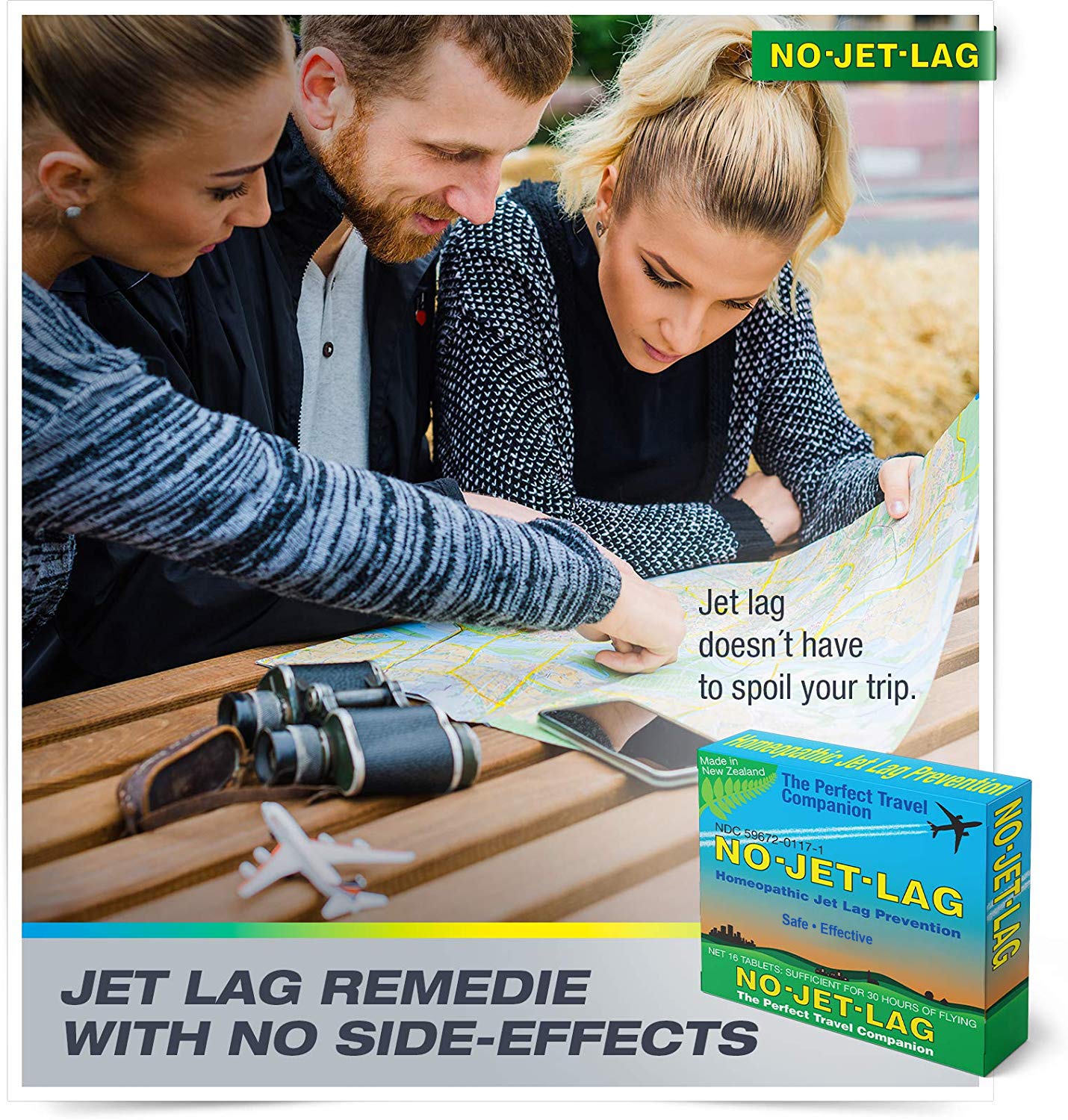 Miers Labs No Jet Lag Homeopathic Jet Lag Remedy, Blue 32 Count