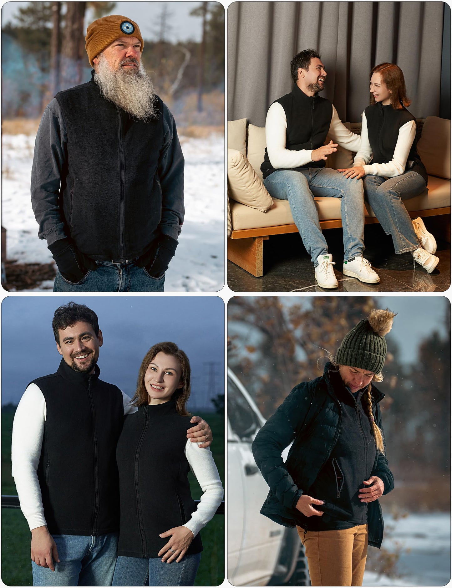 SOLJIKYE Heated Vest, Heated Jacket, Heated Vest for Men and Women 3 Heating Levels 6 Heating Zones (Battery Included)