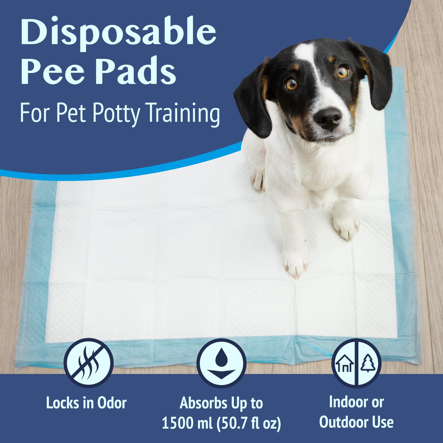 Happy Nites Dog Pee Pads - XL Puppy Pads with Leak-Proof Protection & Adhesive Tags for Pet Training, 24 x 36 Inch - 30 Pack