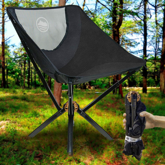 CLIQ Portable Chair - Lightweight Outdoor Camping Folding Chair - Supports 300 Lbs - Perfect for Outdoor Adventures
