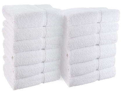 Wealuxe Cotton Hand Towels - 12 Pack of White Towels