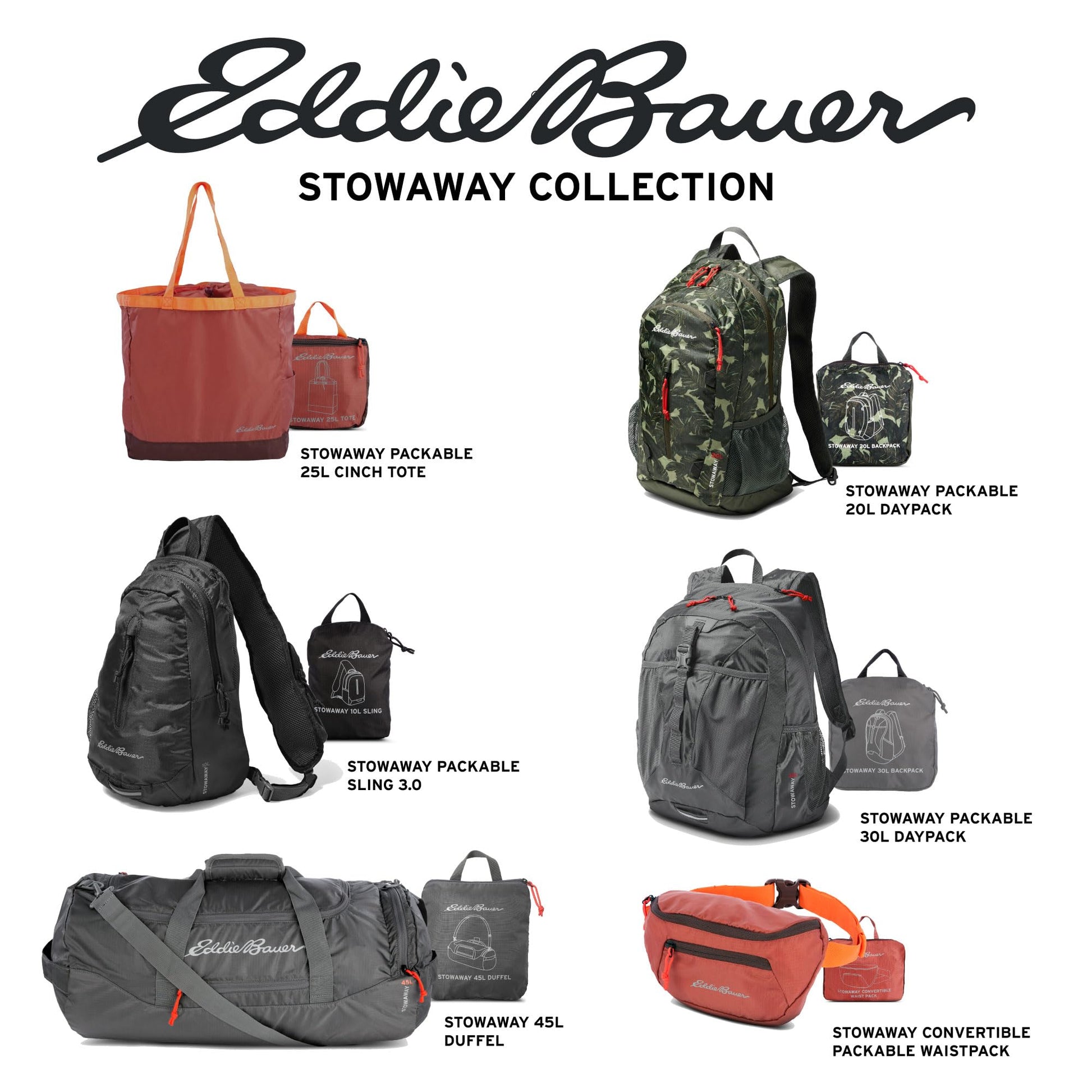 Eddie Bauer Stowaway Packable 10L Sling Made from Polyester