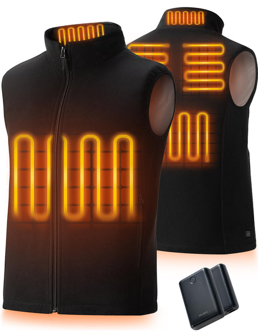 SOLJIKYE Heated Vest, Heated Jacket, Heated Vest for Men and Women 3 Heating Levels 6 Heating Zones (Battery Included)