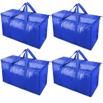 TICONN 4 Pack Extra Large Moving Bags with Zippers & Carrying Handles, Heavy-Duty Storage Tote for Space Saving Moving Storage