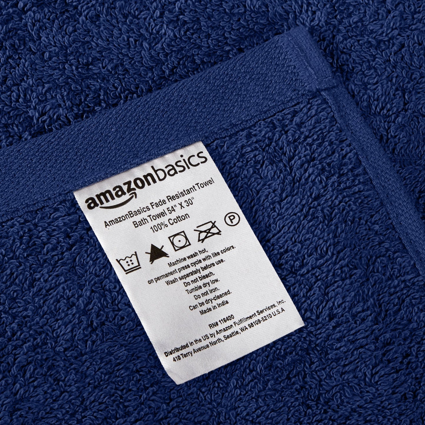 Amazon Basics Fade-Resistant Bath Towel and Washcloth Set