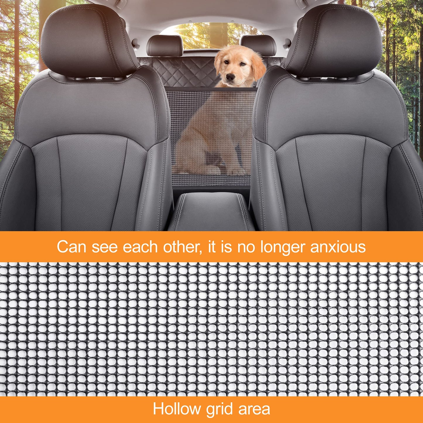 GXT Dog Back Seat Cover Protector for Cars SUV and Trucks with Mesh Window, Scratchproof Nonslip and Waterproof Material