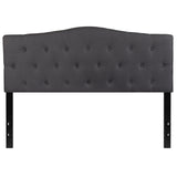 Flash Furniture Cambridge Tufted Upholstered Queen Size Headboard in Dark Gray Fabric, HG-HB1708-Q-DG-GG